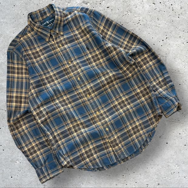 [L] 폴로랄프로렌 커스텀핏 블루 체크 셔츠 D251