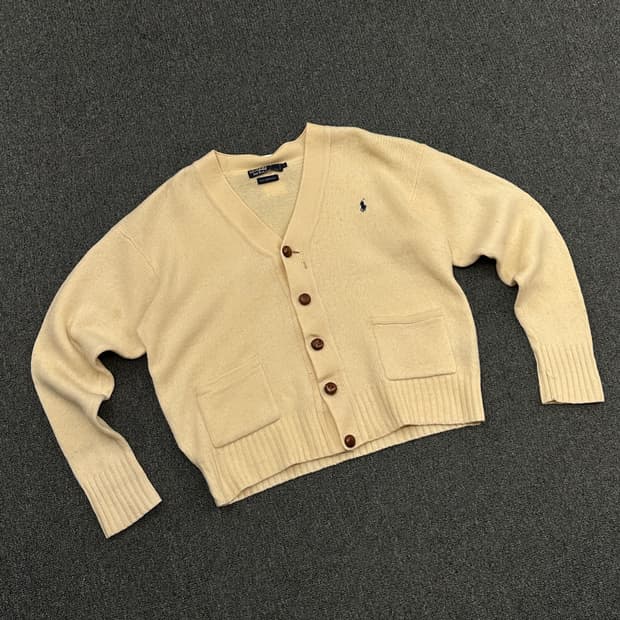 L)폴로 랄프로렌 스몰포니 가죽버클 울 브이넥 가디건