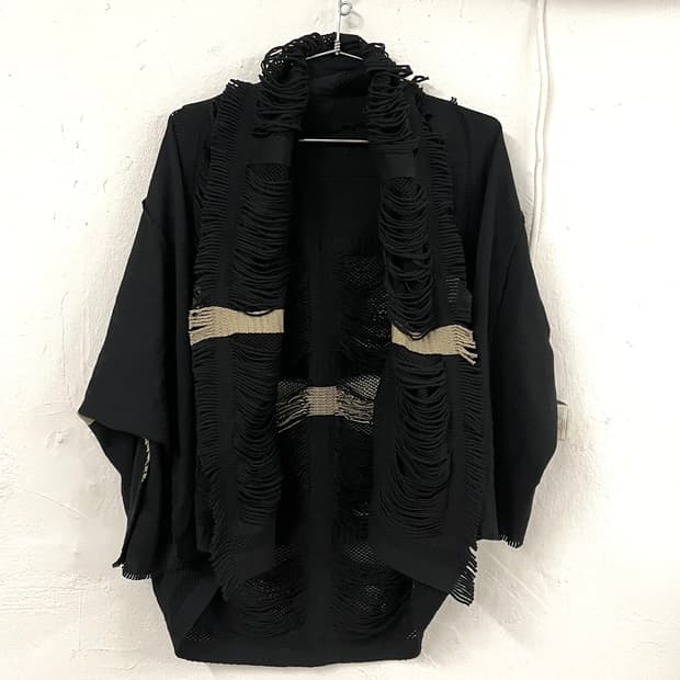 이세이미야케 2005 아카이브 프린지 머플러 가디건