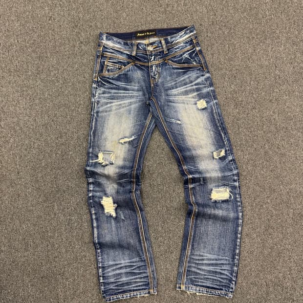 30)Japanese vintage 워싱 Y2K 여성 데님팬츠