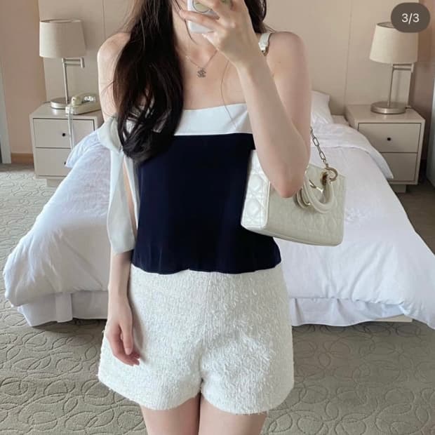 유솝 리아 lia 트위드 팬츠 화이트 디브블마블로그마켓인스타에겐발레코어