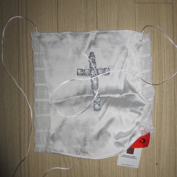 clut studio 화이트 레이스 실크 탱크탑