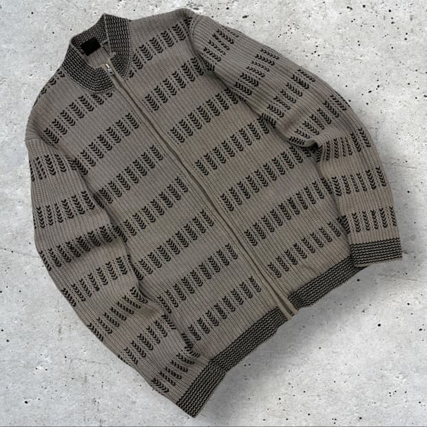 [L] 아르마니 익스체인지 패턴 니트 집업 가디건 D214