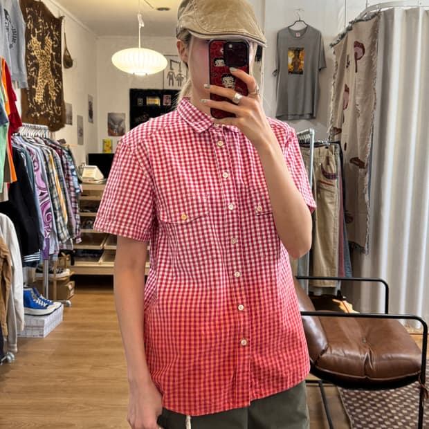 Paul smith 폴스미스 그라데이션 체크 반팔 셔츠