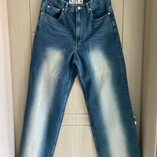 SATUR 블루클린 뉴트로 와이드 데님