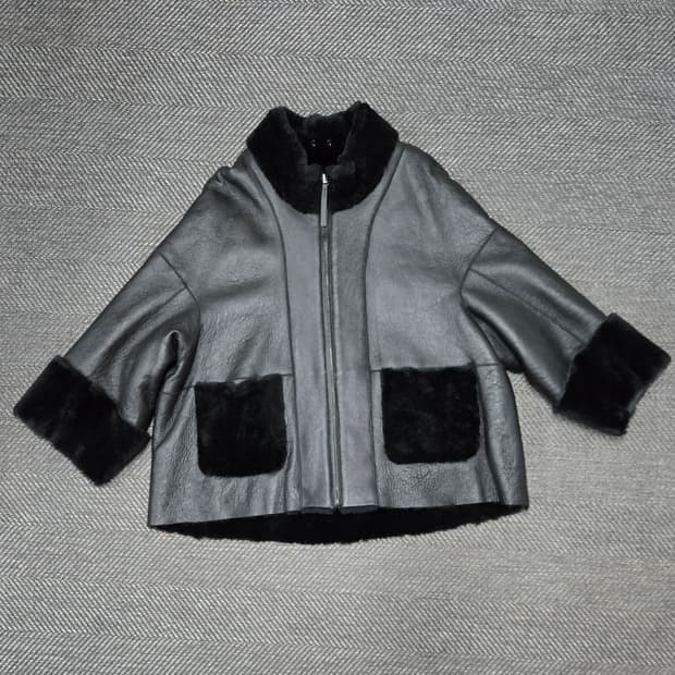 라씨엔토 천연모피 양모 무스탕 양면 숏 무스탕 코트