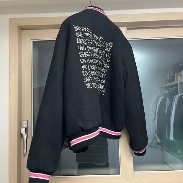 스투시 S 토크 멜튼 바시티 자켓 블랙 xl