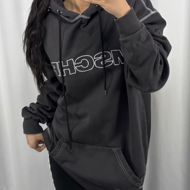 미스치프 워시드 차콜 후드티