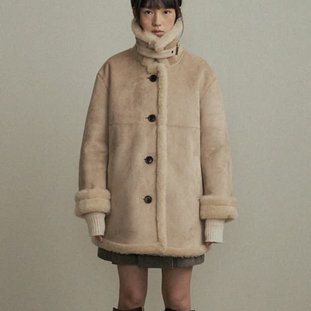 링서울 스웨이드 무스탕 코트