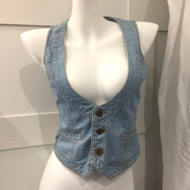 Gaminerie 갸루 모리걸 연청 데님 vest