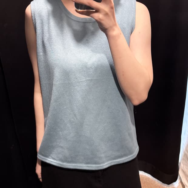 Teal Textured Sleeveless