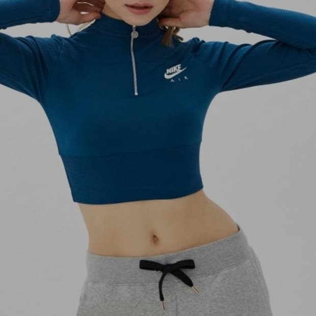 나이키 에어 크롭탑 롱슬리브 S _ 여성
