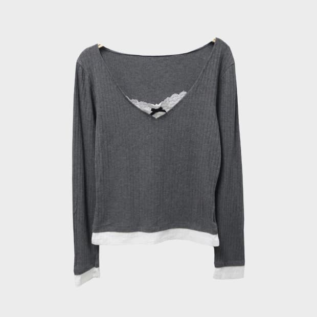 DAZY  딥 브이넥 레이어드 티셔츠 61747