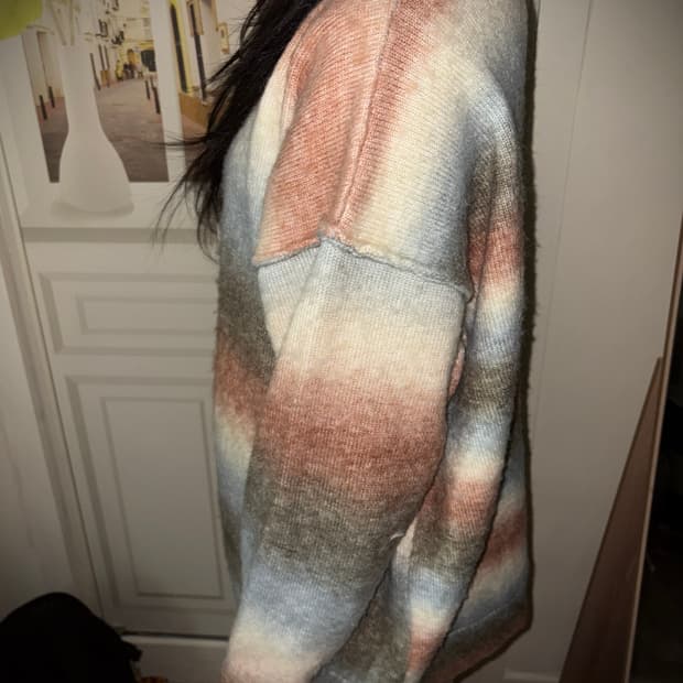 over pastel tone cardigan