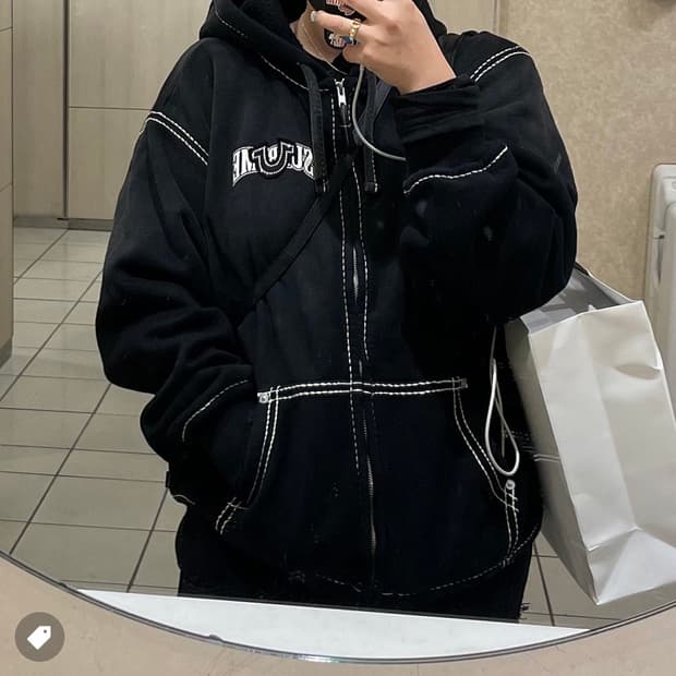 슈프림 x 트루 릴리전 집업 후드 스웨트셔츠 블랙 - 22FW