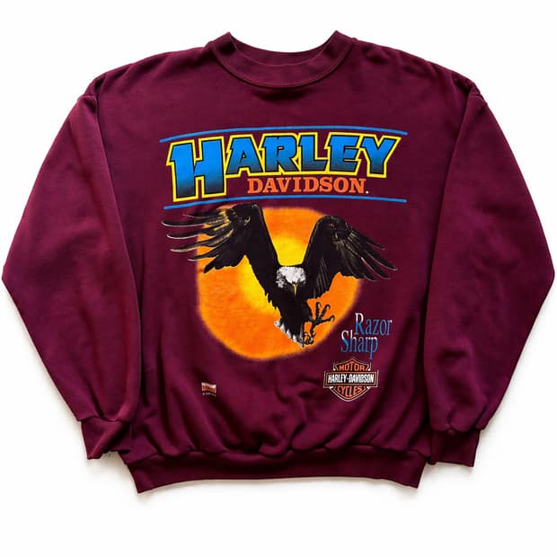 할리 데이비슨 프린팅 스웻셔츠 L
