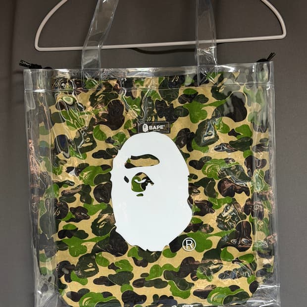 베이프 ABC 카모 클리어 토트백 그린
