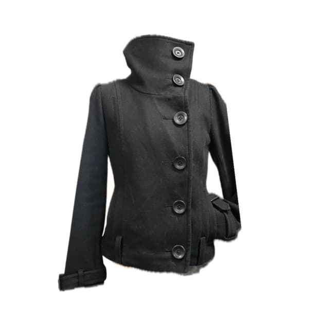 빈티지 하이넥 더블 단추 투웨이 숏코트 핀터레스트