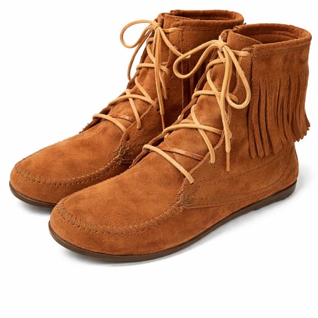 미네통카 스웨이드 프린지 부츠 