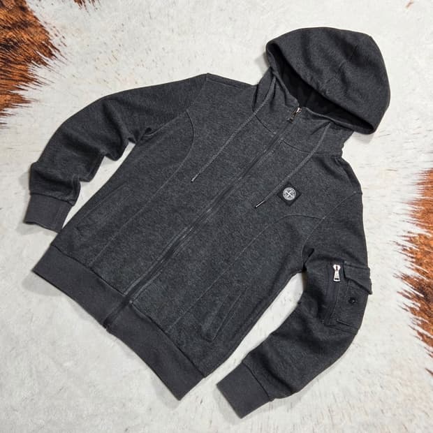 스톤아일랜드 그레이 차콜 후드집업