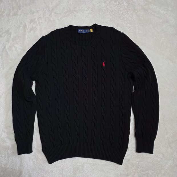 (XL)여성 폴로 랄프로렌 케이블 니트 블랙