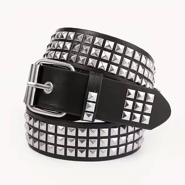 Triple Row Pyramid Stud Belt