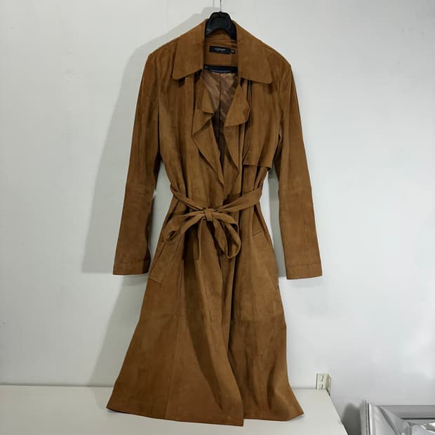 우먼FREE 질스튜어트 뉴욕 베이지 로브 염소가죽 스웨이드 코트