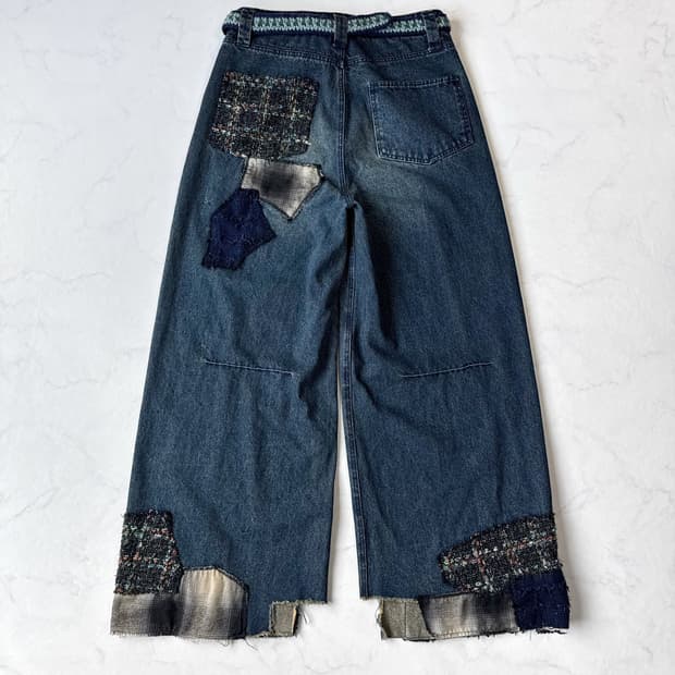 TΣist Erosion Baggy Denim Pants / Blue