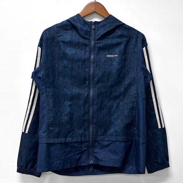 아디다스 네오 후드 바람막이 자켓 점퍼 네이비 남녀공용