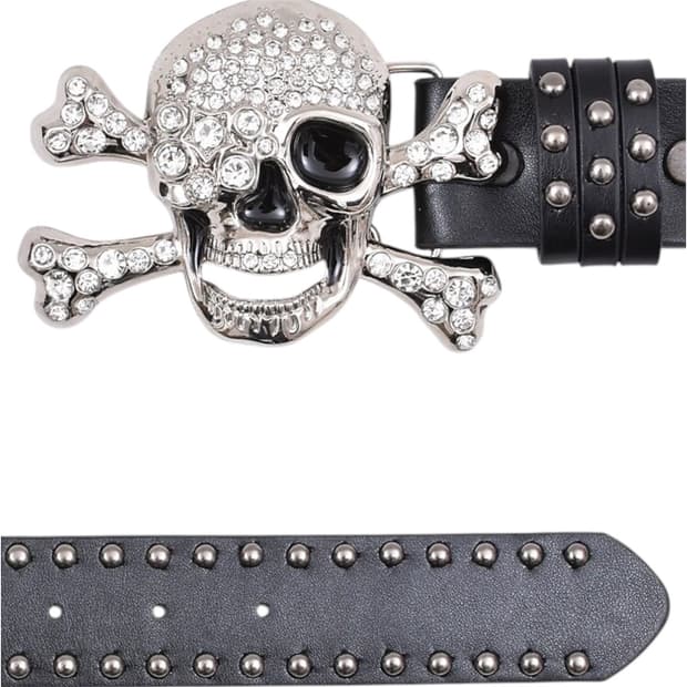 ICE skull head leather belt