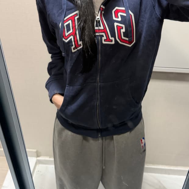 갭 네이비 후드집업 s