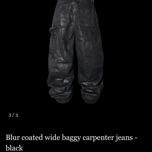 에모스탠스클럽 코티드 블랙 배기 카펜터 2사이즈