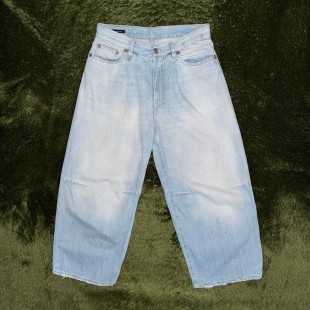 R13 알써틴 크롭 와이드 레그 데님 팬츠 MADE IN ITALY