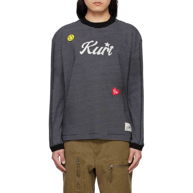 앤더슨벨 Kurt 스트라이프 티셔츠 블랙 M