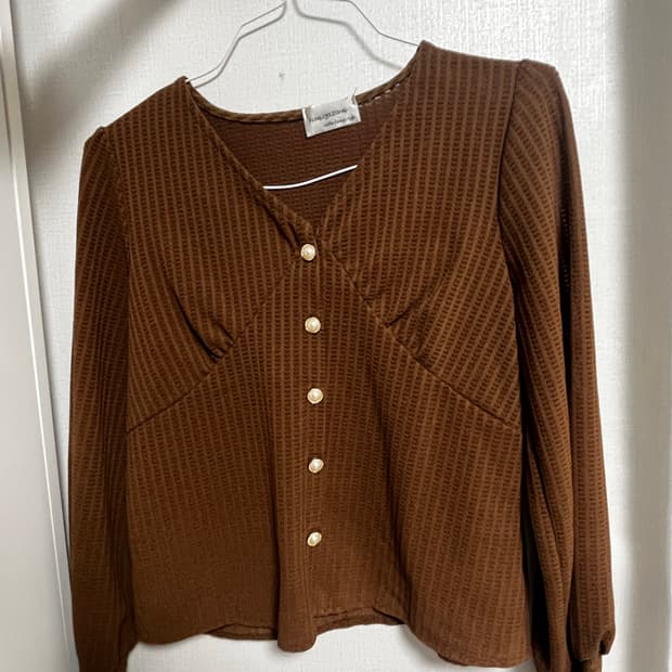 브라운 블라우스