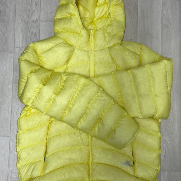 썬러브 SUNLOVE 후드 플라이 라이트 다운 자켓 옐로우 / L사이즈