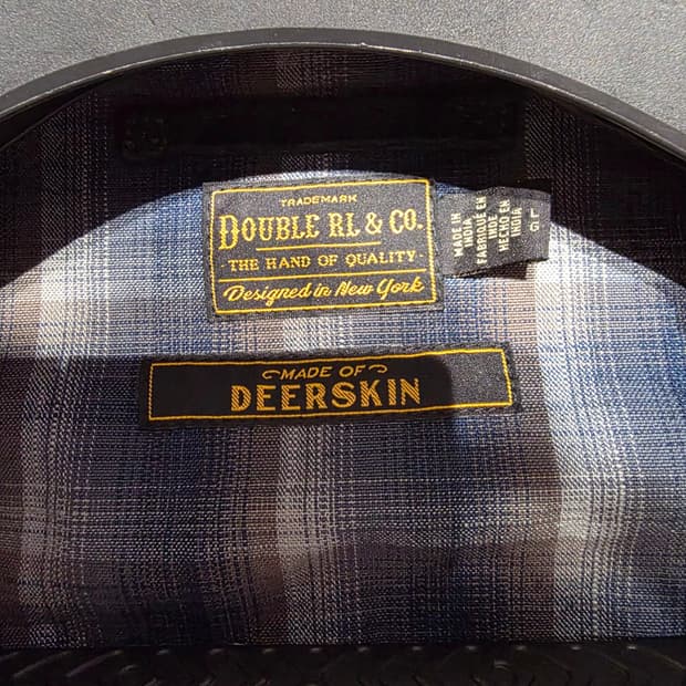 더블알엘 DOUBLE RL & CO) 브랜드의 디어스킨 봄버 자켓입니다