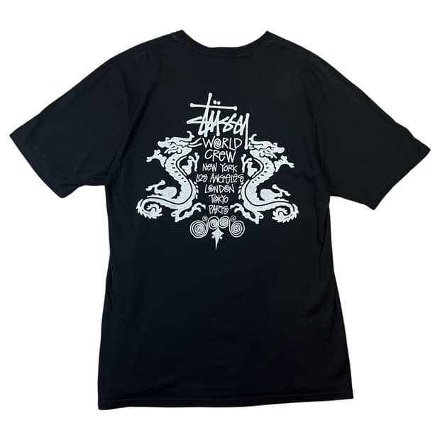 STÜSSY 스투시 더블 드래곤 피그먼트 반팔 티셔츠