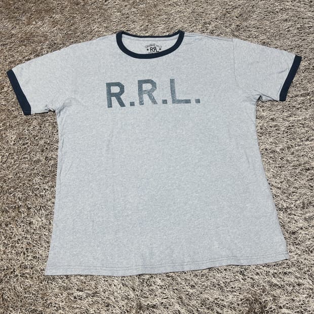 RRL) 더블알엘로고 R.R.L. 프린트 링거티 반팔 티셔츠