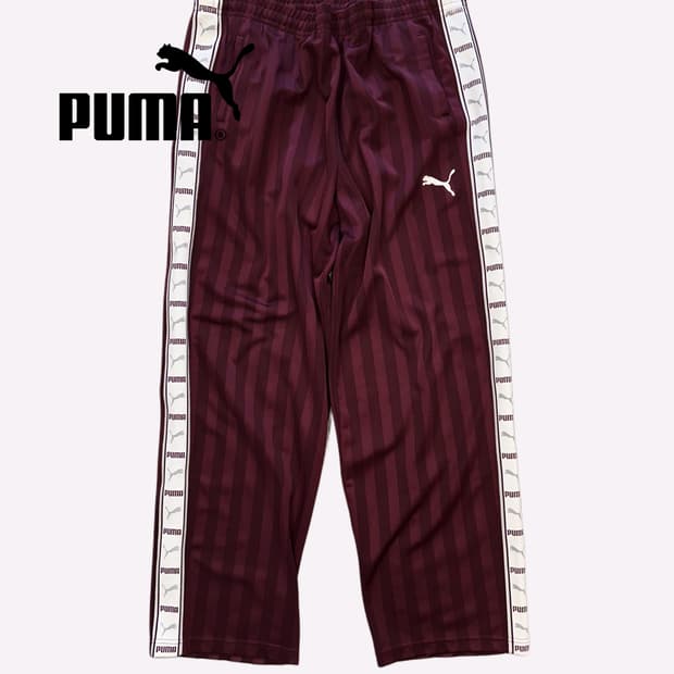 PUMA burgundy logo trainning pants