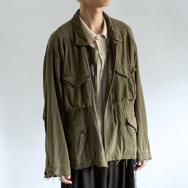 안셀름 SILK SUEDE FIELD JACKET KHAKI 1