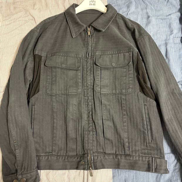 폴리테루 hbt 집 트러커 자켓 잉크블랙 (2) 팝니다.