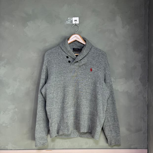 폴로 랄프로렌 숄카라 니트 그레이