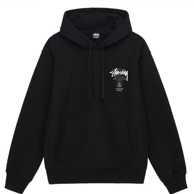 Stussy | 도버 스트리트 마켓 월드투어 후드 블랙 2022