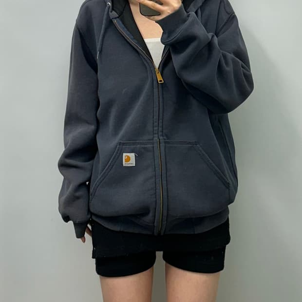 칼하트 레인디펜더 네이비 써멀 후드집업