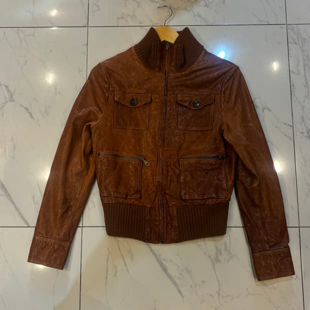 빈티지 양가죽 자켓 락시크 Y2K 브라운 자켓 투포켓자켓 