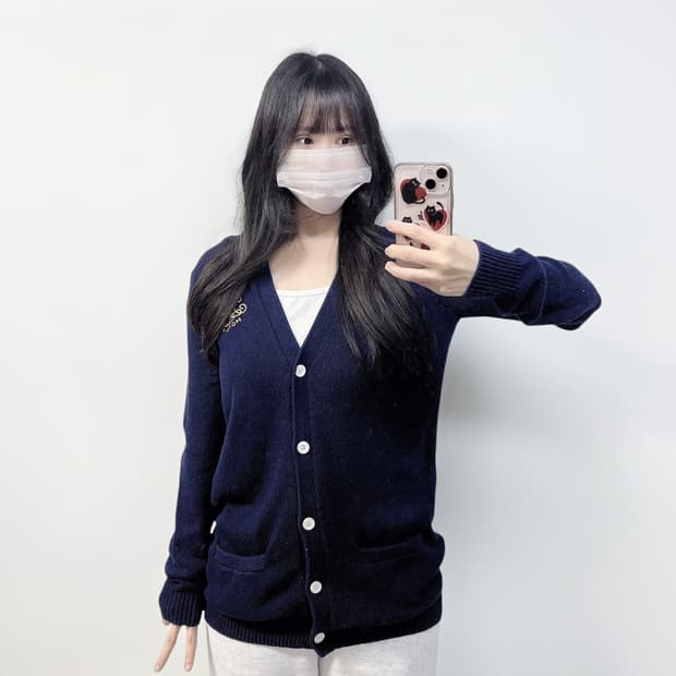 폴로 랄프로렌 크레스트 브이넥 가디건 네이비