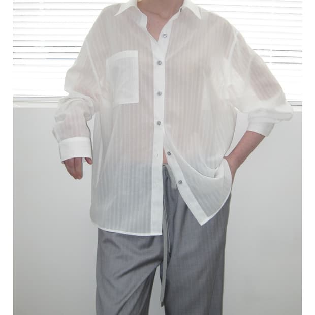 카셀 CACELE STRIPE SHEER SHIRTS cos 팔로마울