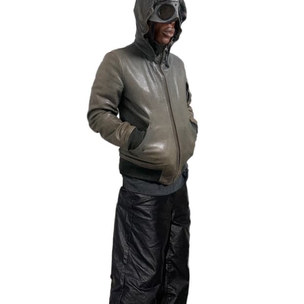 C.P Company Goggle Lam leather jacket