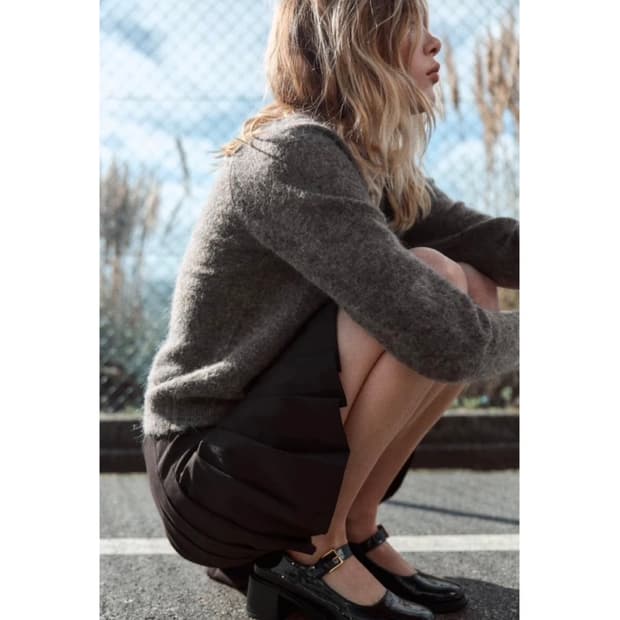 ZARA)에나멜 메리제인 구두 블랙 235사이즈 굽5.5cm(품절,새상품